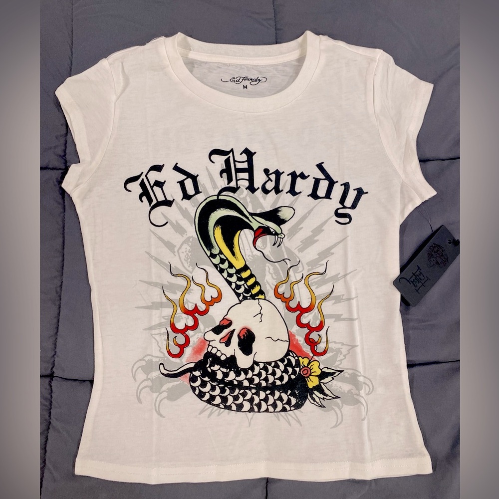 ED HARDY🔥💀TATTOOS Skull & Snake tee size Medium